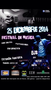 Cartel Papawanda Five direction y Funk Sinatra en Getxo (Bilbao)